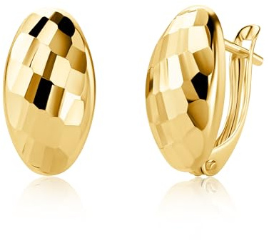 14 Karat 585 Gold Ohrringe Creolen Gelbgold Glänzend Ohrschmuck – EP04