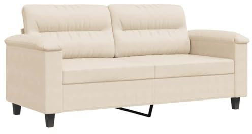 vidaXL 2-Sitzer-Sofa Beige 140 cm Mikrofasergewebe