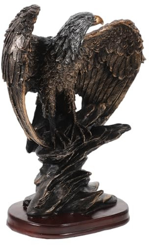 CIYODO Resin Adler Statue Mit Realistischer Modellierung Leichte Gartendeko Für Büro Wohnzimmer Und Außenbereich Stabile Desktop-Figur Aus Umweltfreundlichem Harz Für Vielseitige Dekorati