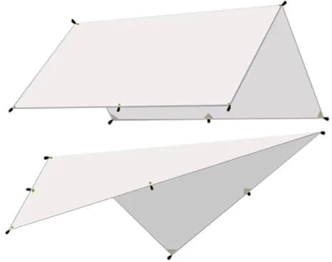 Zeltplane Camping Zelt Tarp 5x3meter 4x3meter 3x3meter wasserdichte Plane Zelt Schatten Ultraleicht Garten Baldachin Sonnenschirm Außen Camping Markise Tourist Strand Sonnenschutz(White 3X4M)