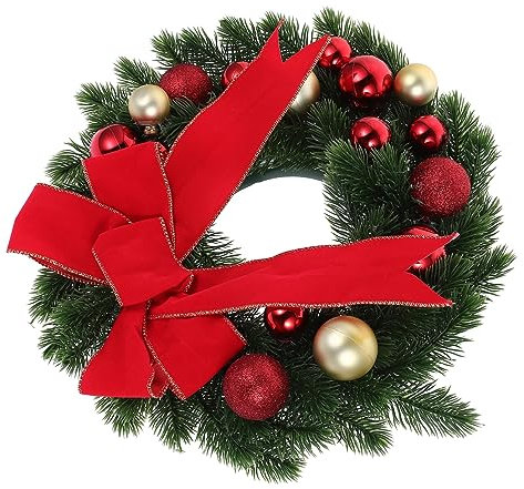 TOPBATHY weihnachtsdeko Weihnachts anhänger New Years Decoration Schleifenkranz weihnachtsgirlandenkranz Schmücken Kränze für die Haustür Kranz vor der Haustür Weihnachtsschmuck Plastik