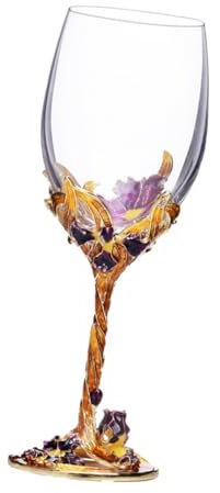 Garneck Crystal Enamel Red Wine Goblet Glass Wine Glass Stem-Cup for Home Bar Party Settings Stylish