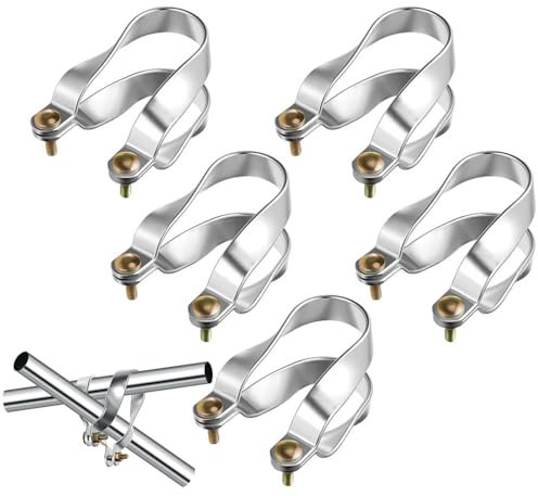 Conectores de invernadero, abrazaderas de sujeción para correa, 5 unidades de conectores de soporte de aluminio para pinzas de sujeción para pinzas de invernadero, neumáticos de jardín, marco de