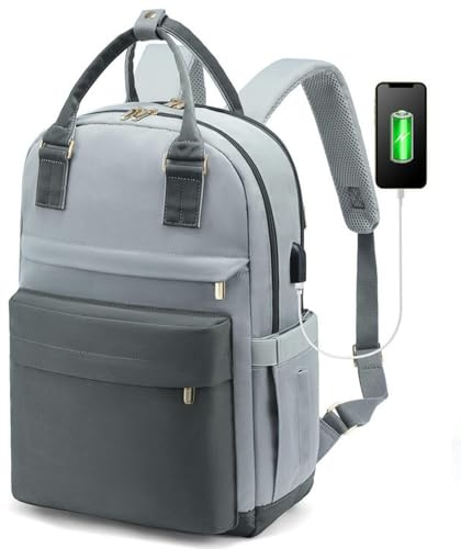 CMZYBBD Zaino Scuola Zaino per Laptop da Donna, Zaini Scolastici per Donna Zaino per Computer Impermeabile con Porta USB per Viaggi, Affari, università, Lavoro-g