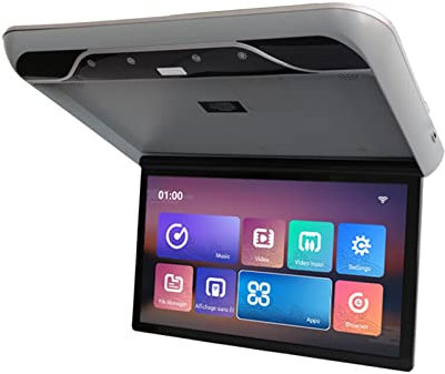 Tablet monitor poggiatesta TV portatile per auto, Monitor for montaggio su tetto for auto HD 1080P 19 pollici Montaggio a soffitto Flip Down Overhead Screen Lettore multimediale MP5 WIFI/Bluetooth con