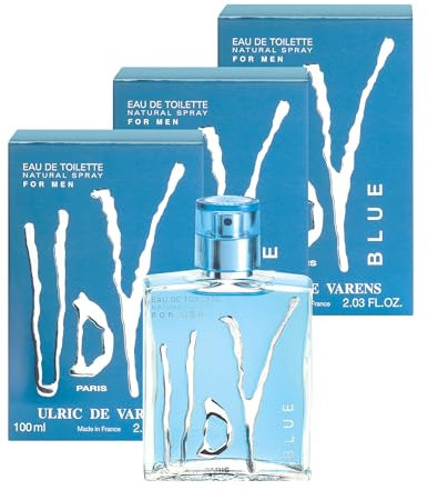 ULRIC DE VARENS - Eau De Toilette UDV Blue - Fougère Fraîche - Parfum Homme - Vaporisateur - Made in France - Lot de 3 x 100 ml