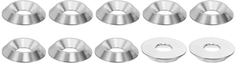 PATIKIL Rondelle Fraisée M10 Finition, 10Pcs 30mm de Diamètre 5.5mm de Hauteur Solide Acier Inoxydable 304 CNC Rondelle en Forme de Tasse à Tête Plate pour Constructions, Taper