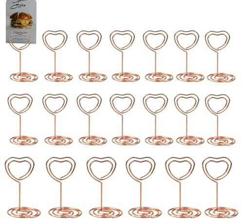 XIAOXIAOYU Porta segnaposto, porta foto per centrotavola – mollette da tavolo a di cuore per segnaposto da tavolo, porta foto da tavolo per matrimonio, compleanno, decorazione per feste