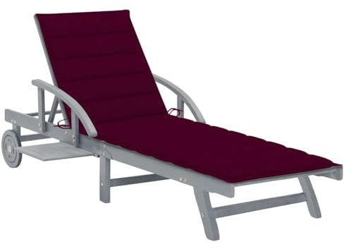 ShGaxin Sonnenliege mit Auflage Akazie Massivholz, Gartenliege, Liegestuhl, Sonnenstuhl, Sonneninsel Outdoor, Liegen, Gartenmöbel, Bäderliege, Relaxliege - 3061338