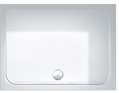doporro Plato de Ducha Plano 80x100x4 cm Acrílico Blanco, Rectangular, Instalación a Nivel del Suelo, Compatible con Conexiones DIN Novas