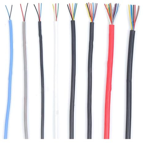 QAZMLP Communication equipment 6-core Silica Gel Rubber Wire Extra Soft Silicone Wire 20 22 24 26awg High Temperature Resistant Multi-core Sheathed Cable Wire and cable(6core 0.2mm2 24AWG)