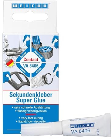 WEICON Contact VA 8406 Cyanacrylat-Klebstoff, 3 g, niedrigviskoser Sekundenkleber, Superkleber, transparent