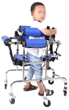 Gehbock für Senioren Stabil Rollator Unterarm Gehgestell Kinderrehabilitation Untere Extremitäten Rehabilitationshilfen mit 6 Rädern, Assistierte Hilfe mit Sitz, Einstellbare Höhe und Breite