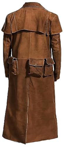 PROMENADE CHIC Veteran Ranger Vegas Cowboy Leather Armor Coat - Duster Ranger Coat