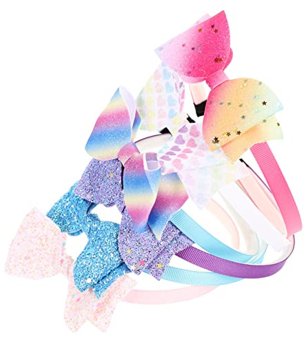Cerchietto Fiocco Brillante 6 Pezzi in Plastico per Bambini