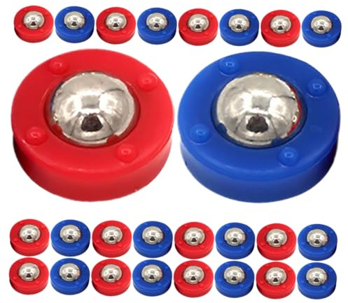 TOYANDONA Discos de Mesa de Tejo 32 Piezas (16 Azul 16 Rojo) Mini Rodillo de Bolas Plástico Resistente Accesorios para Juego de Tejo Niños en Interiores y Exteriores