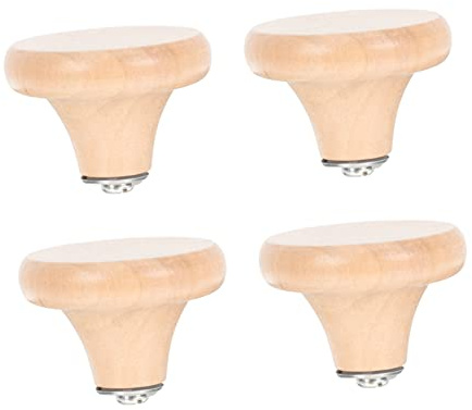 HEALEEP 4pièces Boutons De Couvercle De Marmite Bois Massif Poignées Antibrûlure Stables Pour Couvercles De Casseroles Accessoires De Cuisine Pratiques Et Remplaçables