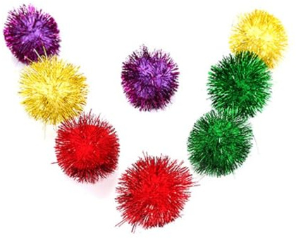 WEKAMOS 30 Stück Bunte Kleiner Glitzer Lametta Bälle Aus Weichem Material 5cm Katzenspielzeug Für Indoor Katzen Und Kätzchen