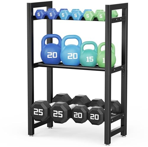 Verstellbarer Dreistöckiger Hantelständer 50cm Adjustable Kurzhantelständer 3 Ebenen Hantelablage (Ohne Hanteln)