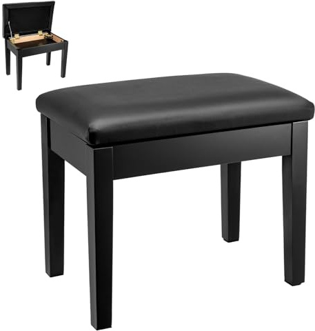 SUNNYNEST Piano Stools 54x34x45CM Piano Stool Faux Leather Keyboard Bench with Storage Multi-Purpose Stool for Piano Stool Storage (54x34x45CM)