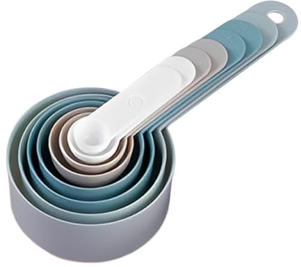 Cuillères À Mesurer 8 Pièces Scoops Empilables | Cuillères À Mesurer Chef À Long Manche Avec Échelle Pour Assaisonnement, Lait En Poudre, Cuisine, Cuisson, Maison, Chef,