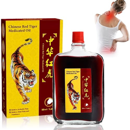 Chinesischen Tigers Öl, Aktivöl Des Roten Tigers Zur Muskelentspannung, Red Tiger Massageöl Zur Gegen Schmerzen, Bei Verstauchungen, Knöchel-, Hüft- & Beinverletzungen, Natürliche Inhaltsstoffe, 50ml