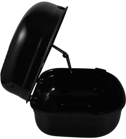 TOBBOMEY Motorrad Topcase aus Verstärktem Stahl Mittlere Schwarze Heckbox mit Schloss Wetterfeste Aufbewahrungsbox für Elektromobile und Roller Heckgepäckträger für Helm und Gepäck