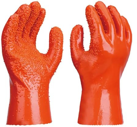 Compatibile con guanti da lavoro rivestiti in PVC Granuli di gomma Antiscivolo Olio Acqua Resistente agli acidi deboli Guanti industriali resistenti e resistenti for l'edilizia