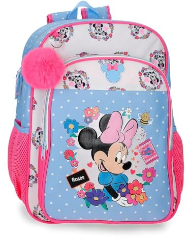 Disney Joumma Minnie Flowers Light Blue Adaptable Car School Backpack 30x40x13 cm Polyester 15.6L