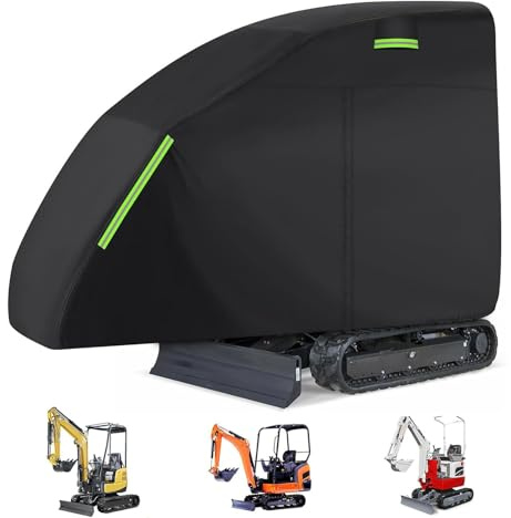 Housse de Protection étanche pour Mini Pelle en Tissu Oxford Robuste avec Fermeture éclair - Accessoires extérieurs pour Bobcat KU-BOTA Cat Yan-mar Takeuchi J-C-B Noir 140 x 45 x