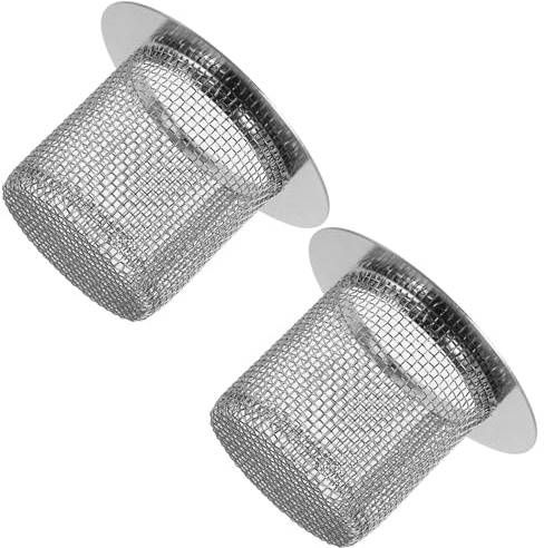 WRITWAA 2pcs Bathroom Sink Strainer Drain Hair Catcher for Bathtub and Shower, Stainless Steel round Floor Drain Mesh Cover with Versatile Use and Easy Installation, for Bathroom Drainage