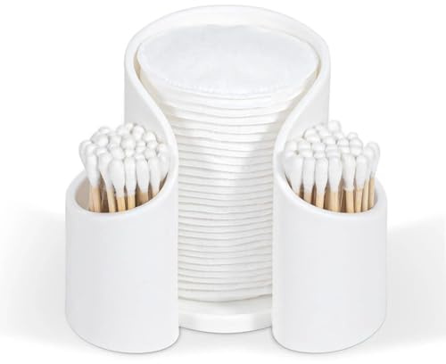XCTDSVAH Caja Para Bastoncillos Porta discos de algodón, dispensador hilo dental for vasos baño, organizador almacenamiento for papel