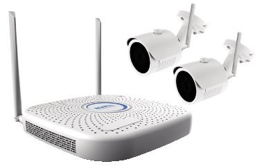 KIT VIDEOSORVEGLIANZA WI-FI PLUG & PLAY CON NVR 4CH + 2 TELECAMERE WI-FI IP DA 1MP