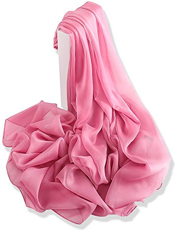 YFZYT Morbido Sciarpa Scialle per Ragazze, Lady Donna Anti-UV Chiffon Sciarpa di Seta Scialle Moda Lungo Sciarpa Stola Mantella Summer Muffler Scarf - Rosa Pesca