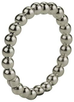 SILBERMOOS Damen Ring Kugelring Stapelring Beisteckring glänzend 925 Sterling Silber