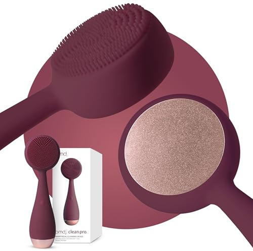 PMD Clean Pro – Smart Gesichtsreinigungsgerät mit Silikonbürste & ActiveWarmth Anti-Aging-Massagegerät – wasserdicht – SonicGlow Vibrationstechnologie – hebt die Haut auf Gesicht und Körper – Berry