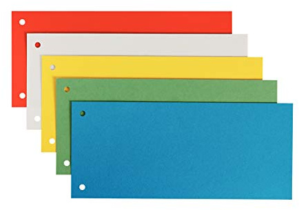 Leitz Trennstreifen, Stabiler Pendarec-Karton 180 g/qm, farbig Sortiert (12 Packungen = 300 Stück)