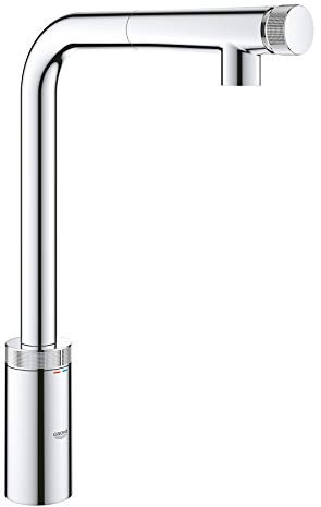 GROHE Minta SmartControl - Spültischbatterie (mit SmartControl Funktion, herausziehbaren Auslauf, Einlochmontage), chrom, 31613000