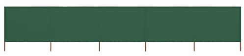 vidaXL Paravent 5 Panneaux Ecran de Plage Anti-Vent Abri de Plage Pare-Vue Coupe-Vent Camping Jardin Pliable Extérieur Tissu 600x160 cm Vert