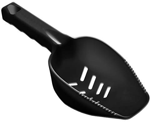 Eisschaufel mit Abfluss-Schlitzen - TOM FOX - Kunststoff schwarz - 240ml./8oz. - Made in Germany