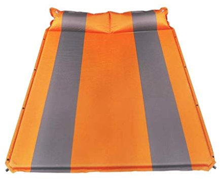 WANGLXST Camping Pad mit aufgesetztem Kissen Wasserdicht Leichtgewicht für 2 Personen, aufblasbare Außenluftmatratze Isomatte Isomatte Camping Mat, Blue+Yellow, 192 * 134 * 2.5cm
