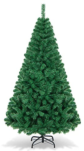 GIANTEX Árbol de Navidad Artificial de 150/180/210/240 cm, Árbol Decorativo con Soporte de Metal, con 350/650/950/1138 Ramas de PVC, Decoración de Navidad para Hogar y Oficina, Verde (180 cm)