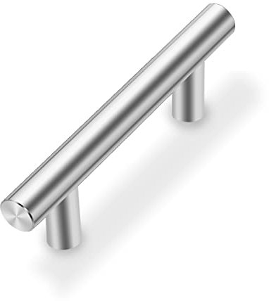 Drenky 10 Stück Silber Rostfreier Stahl Türknäufe, Möbelgriff mit Schraube für Schublade,Schrank,Möbel und Küche, Lochabstand 64 mm