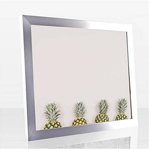 Bonito Slimline Profil Bilderrahmen Posterrahmen 48x64 cm Alu gebürstet Dekor 64x48 cm Puzzlerahmen Diamond Painting mit Antireflex Kunstglas