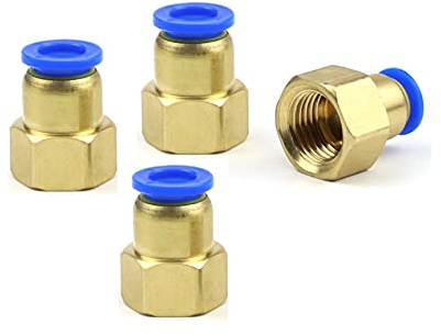 Pneumatik Steckverschraubung mit Innengewinde 1/4 auf 8mm 4 Stück Push In Anschluss Industriequalität