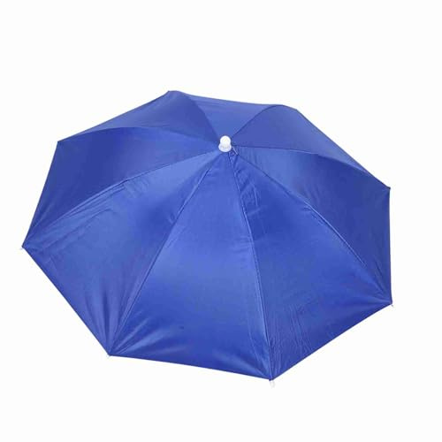 Restokki Kopf Sonnenschirm und Regenschirmhut für Angeln, Gartenarbeit und Strand, Tragbarer Kopfunterstand für Camping, Party und Outdoor Aktivitäten im Sommer 65cm (Königsblau)