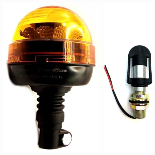 MelTruck® LED Rundumleuchte Orange Warnleuchte 12V 24V R65 R10 flex Blitzleuchte 4 Blitz (Aufsteckrohr I)