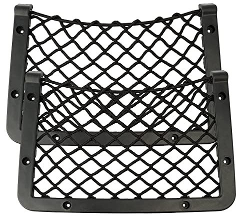 2 Pièces Filet Rangement pour Camping Car Sac Pocket Organizer de Voiture Sacs de Rangement en Filet pour Coffre de Voiture Filet de Rangement de Coffre Filet Rangement pour Voiture (32cm x 21cm)