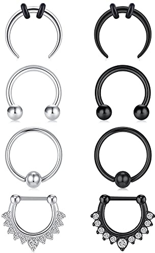 Briana Williams Septum Nasenring Hufeisen Piercing Clicker Ring 1.2mm Edelstahl Nase Lippe Ohrring Piercing Schmuck