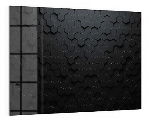 DEQORI Glas-Magnettafel | 120x90 cm groß | Motiv Abstrakte 3D-Struktur | Memo-Board aus Glas | Magnetboard inkl. Magnete, Stift & Tuch für Küche & Büro | Tafel magnetisch & beschreibbar
